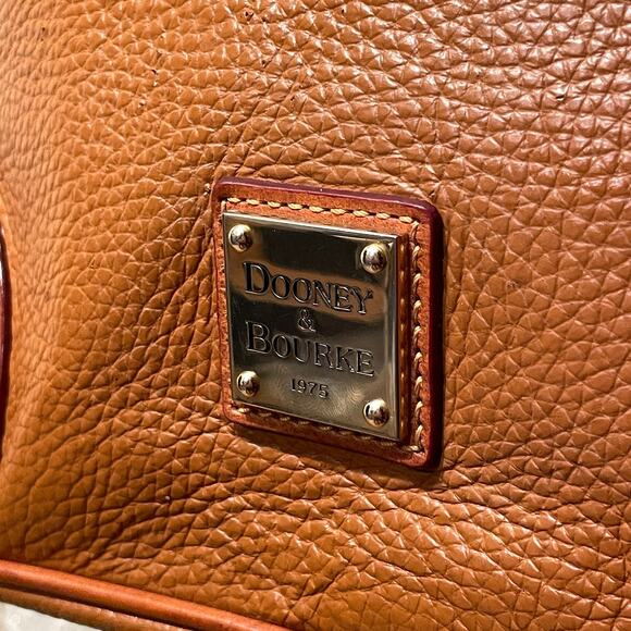Dooney & Bourke Wexford Leather Hobo Shoulder Bag | Large | Chestnut & Tan - Picture 16 of 16